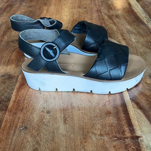 Paul Green Wedge Braided Leather Sandals, Size 6.5 - Picture 6 of 6